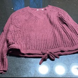 Maroon sweater tie waist hundred percent acrylic size 11 to 13 machine w…